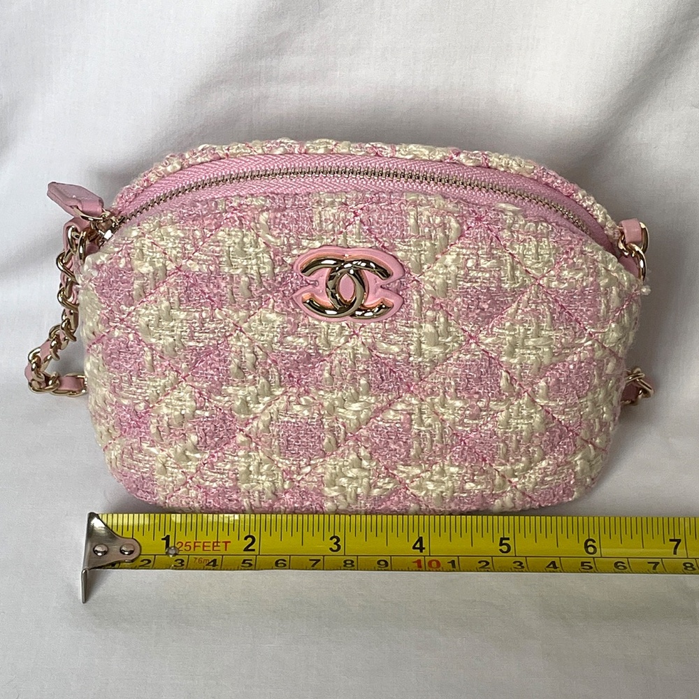 NEW CC Pink Tweed Crossbody Bag - Picture 7 of 11